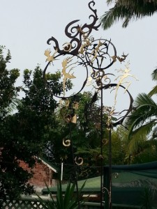 "Sky Dance" Three Garden sculptures at Sunshine Alley, Mullumbimby NSW