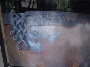 'Thor's Beard' Detail on the cauldron  forged and riveted by Richard Coumbe, Blacksmith