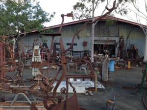 Metal Artist's yard and Gallery/ Workshop