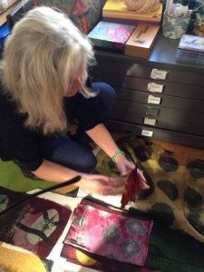 Rhonda Ellis with Shibori silks