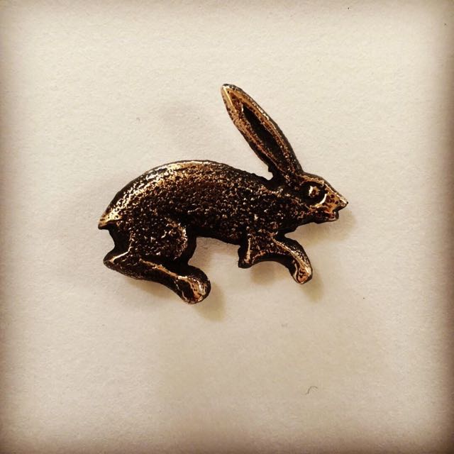 Hare/Rabbit Sand-cast bronze brooch