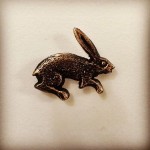 THE RUNNING HARE Brooch.. sand-cast silver or bronze