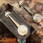 Tea Caddy Spoon elements of the master and the cast in silver