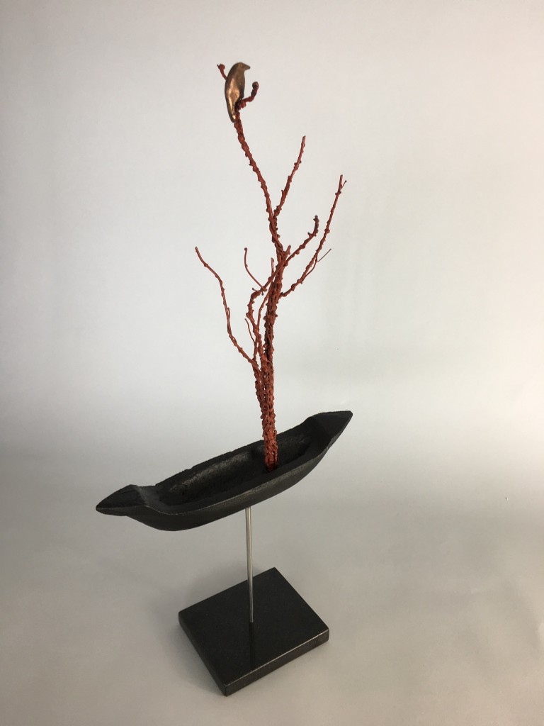 Jeopardy .. (The Red Tree) ... Sculpture, Concrete, Steel, Sand cast Bronze, Red Ochre