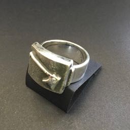 Ring.. Sand-cast Silver