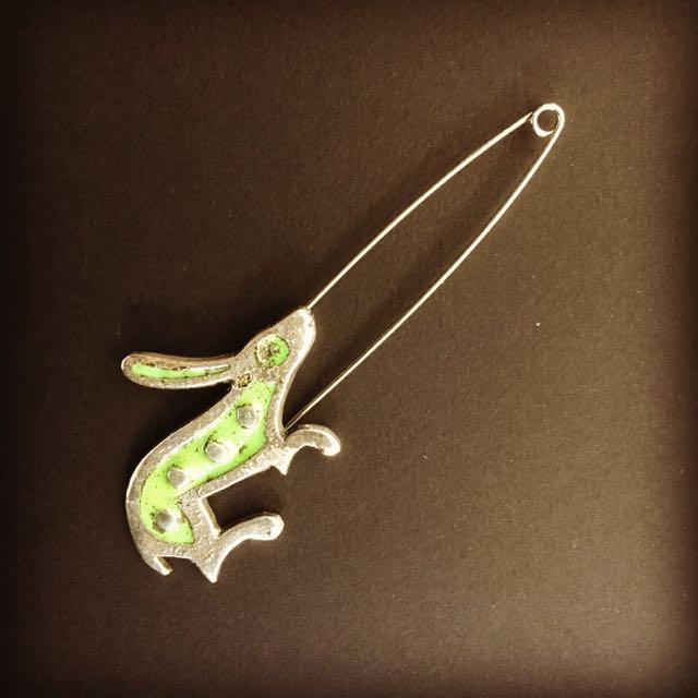 "ROMAN HARE" Interpretation of a 1st/2nd century Roman Brooch, Sand cast silver and enamel Pin