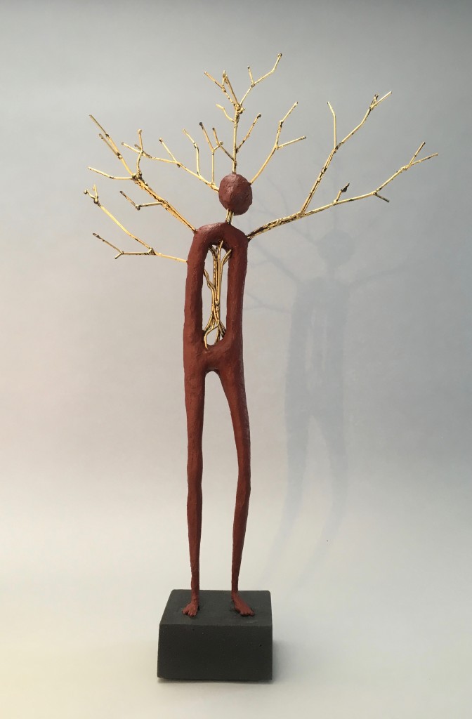 Sylvan ... Concrete, ochre, welded steel, 23kt gold leaf